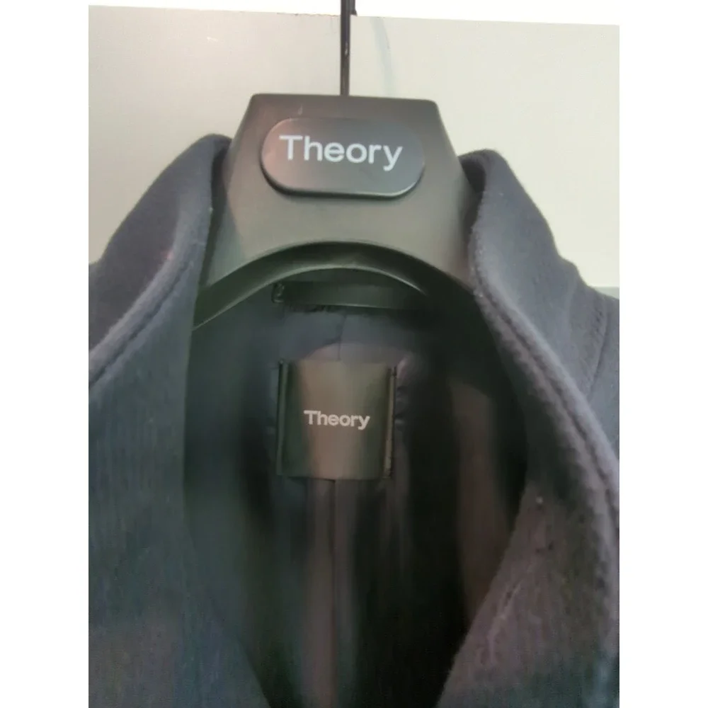 Theory Mens M Belvin Urban Melton‎ Navy Blue Wool Cashmere Blend Coat